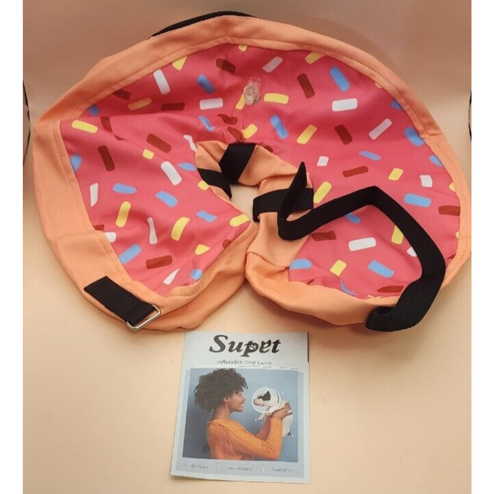 Supet - Inflatable Dog Cone - Multi Color - Medium - See chart for size